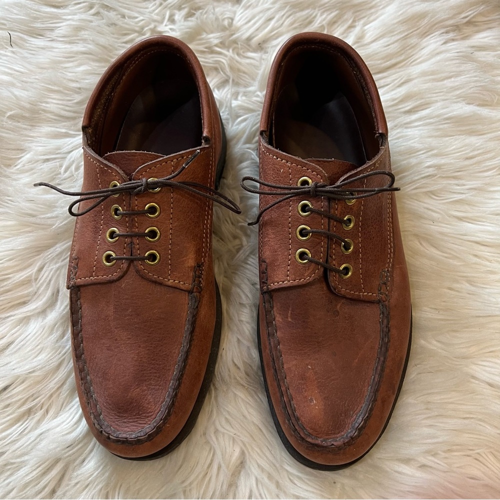 Gokey Brown Leather Lace Up Vibram Sole Oxfords Men’s Size 9D